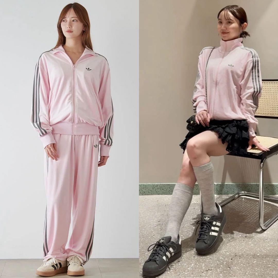 新品XL⭐️adidas × Snidel 別注 ベロア トラックトップ ピンク