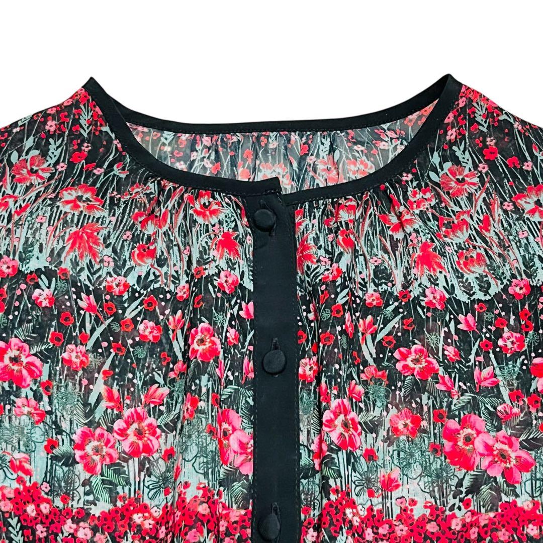 22AW定価6.8万　ANAYI アナイ　ティアードフラワープリント　ワンピース