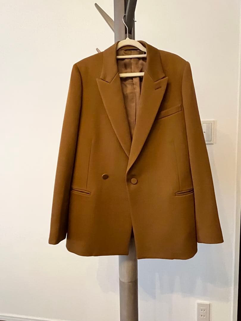 ブラウン テーラードジャケット ダブルボタン