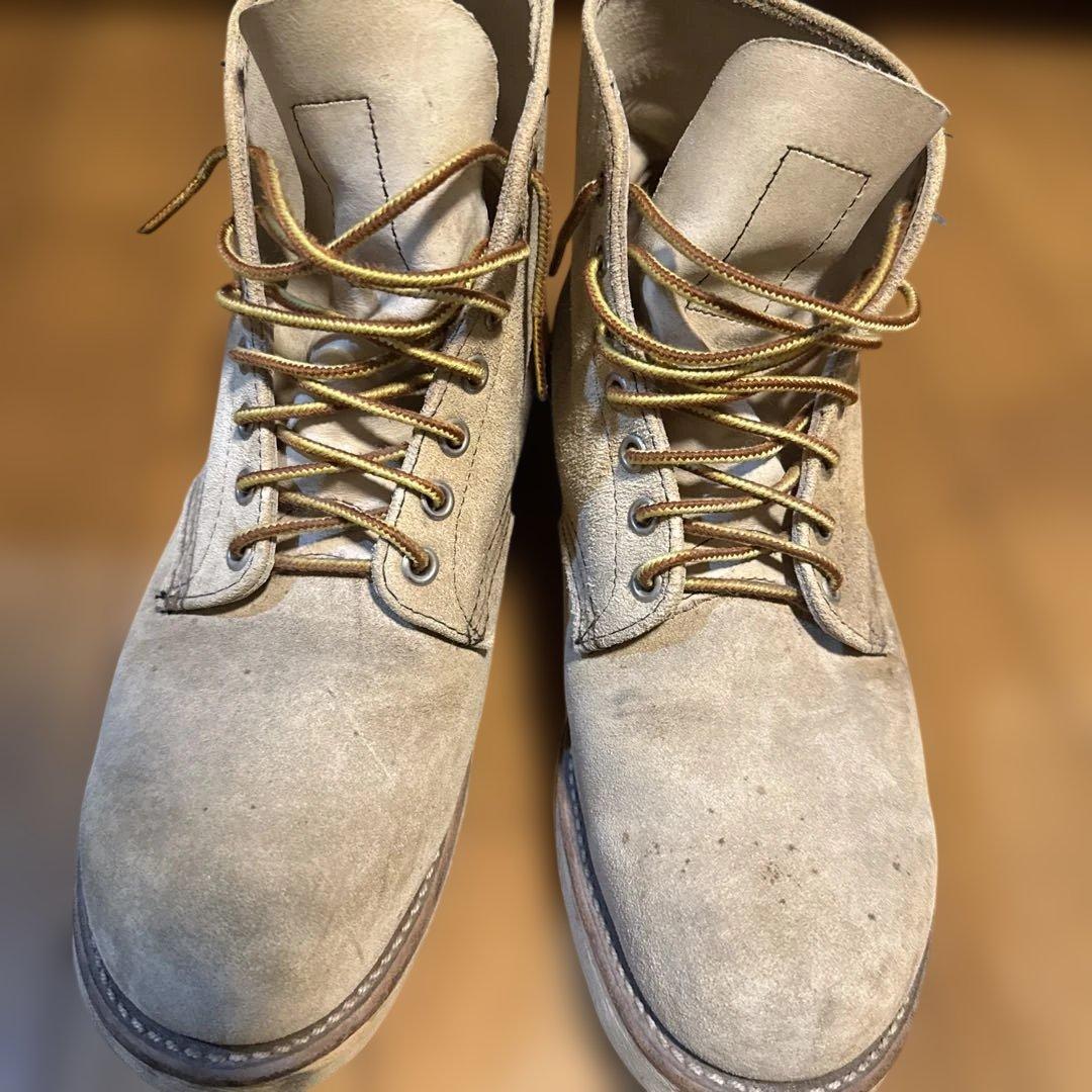 ベージュ スエード ハイカットブーツ