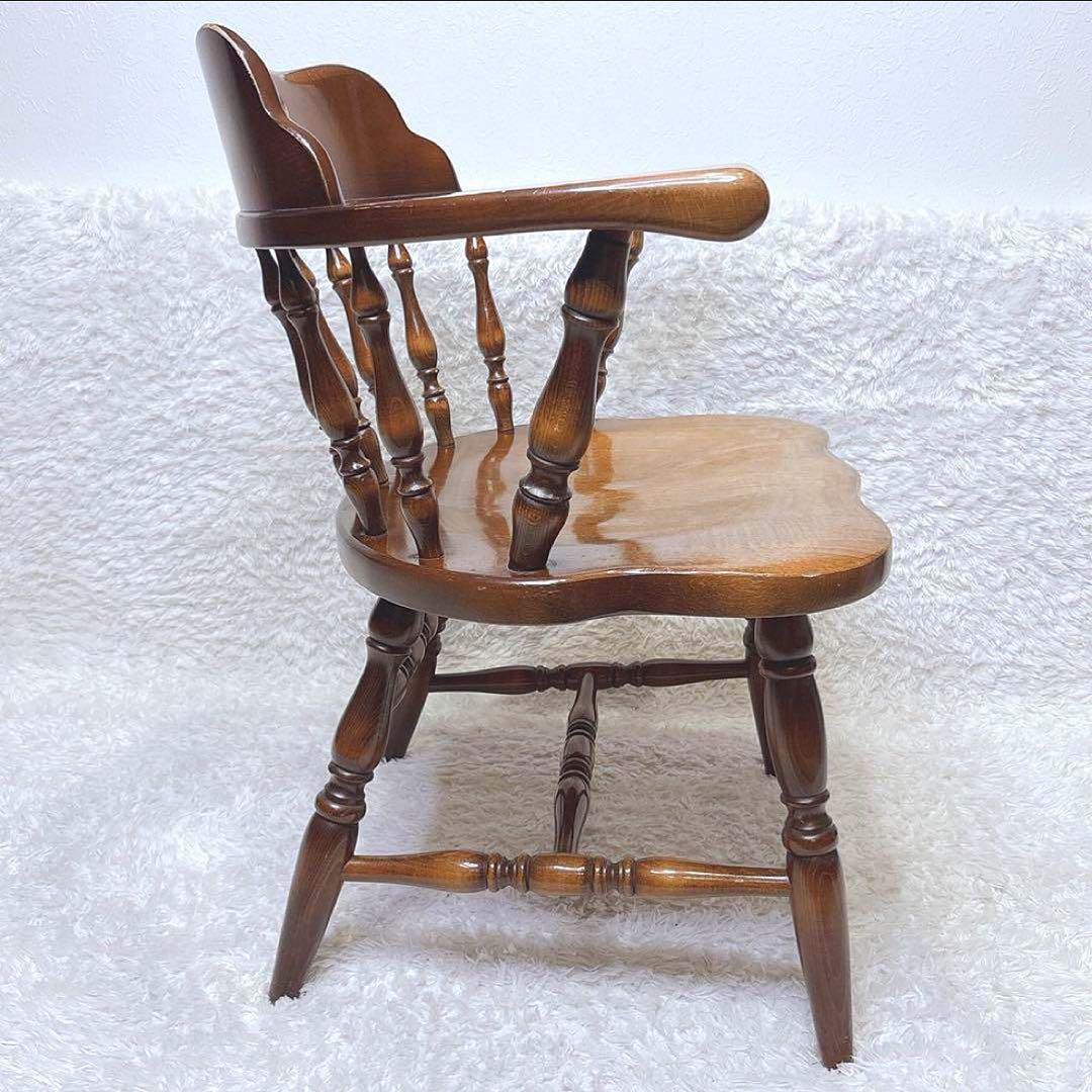 飛騨産業 ウィンザーチェア アーム ダイニングチェア レトロ キツツキマーク ①