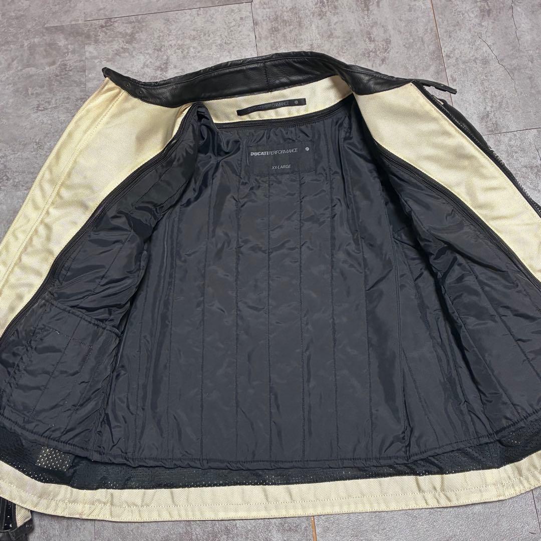 DUCATI レザージャケット　ライダース　バイカー　ブラック　メッシュ　XXL