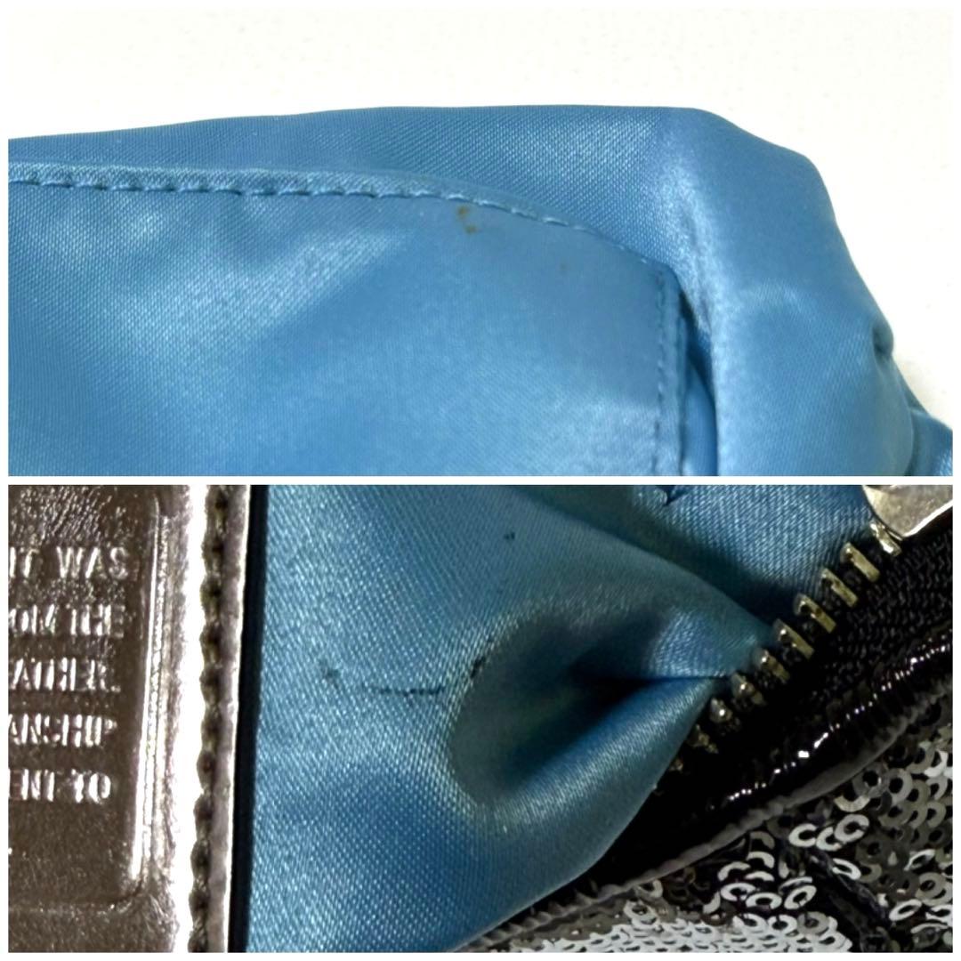 バッグ Coach Poppy Sequin Pouch with Chain