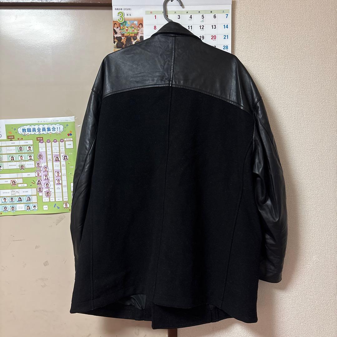k*y様 MAISON SPECIAL ブラック ウールレザー ピーコート