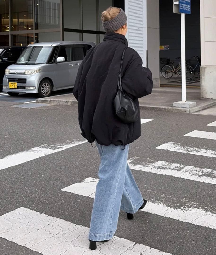 新品 パルクロ限定 PON企画中綿スタンドカラージャケット ブラック