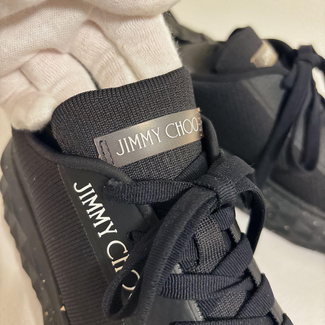 【現行】ジミーチュウ　ダイヤモンドライト　スニーカー　厚底　黒　ブラック