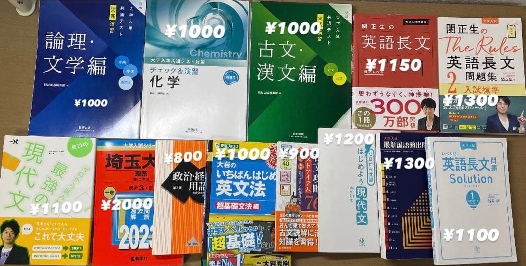 頑張れ受験生！！！ 参考書セット（論理・文学・化学・数学など）