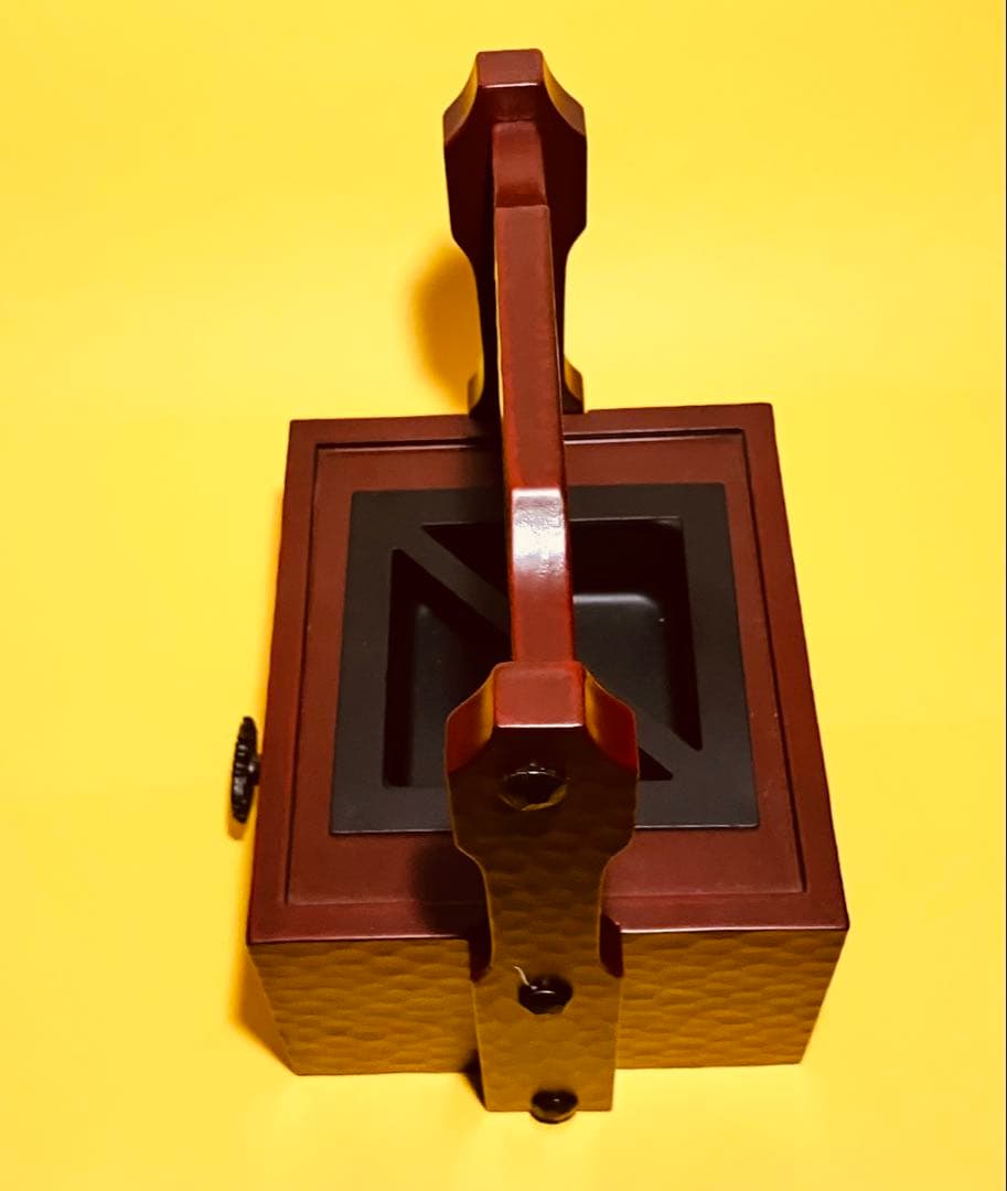 持ち手付き灰皿　昭和レトロ　木製　手提灰皿　引き出し付き　鎌倉彫り　ビンテージ