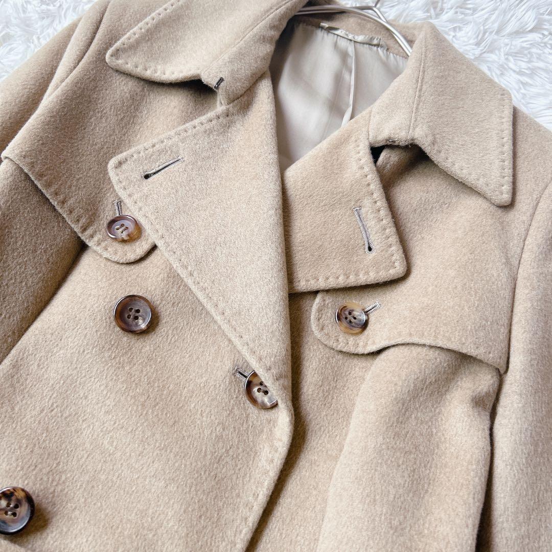 美品 アナイ カシミヤ100% ダブル トレンチコート ロング丈 36 キャメル