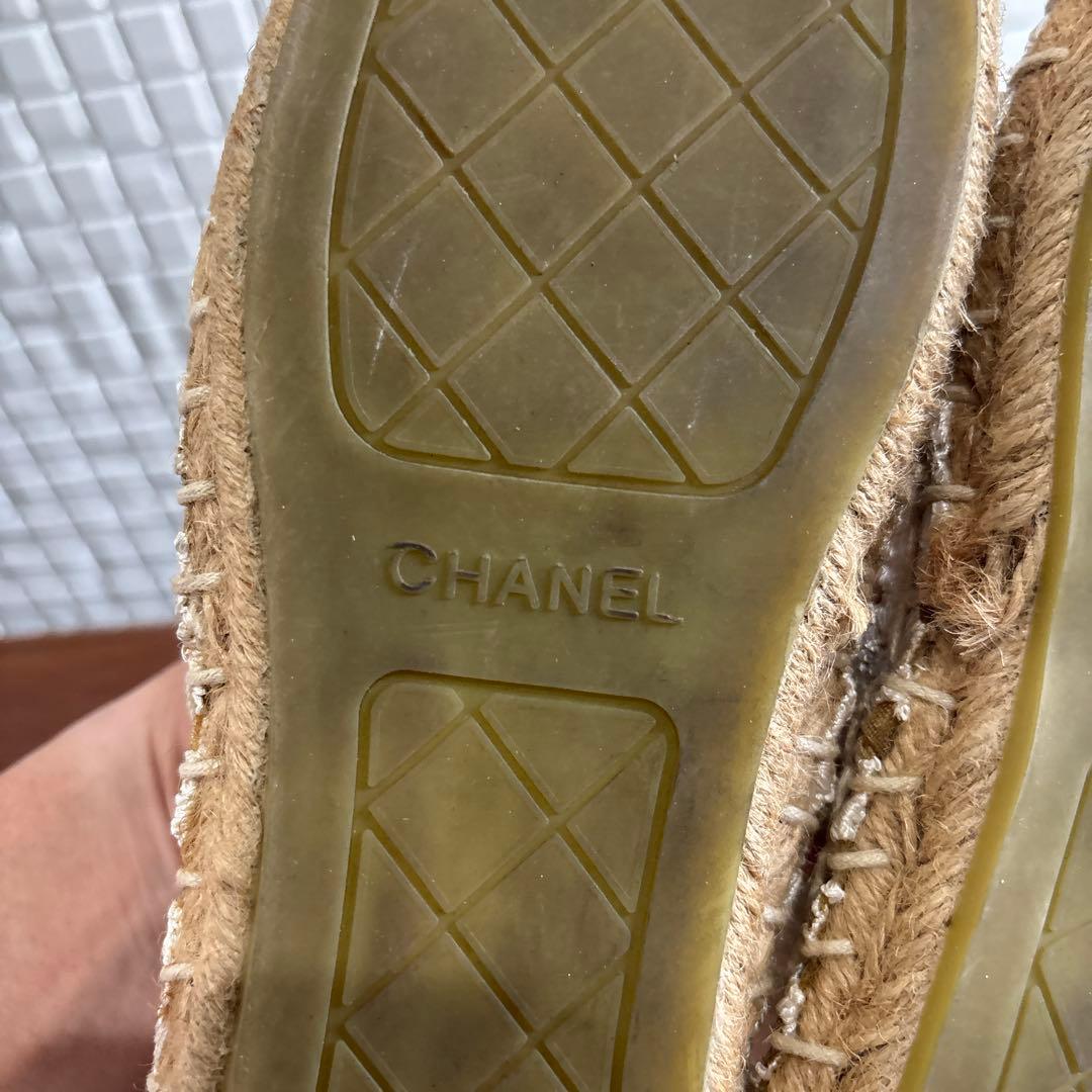 CHANNEL シャネル レース エスパドリーユ サンダル 36