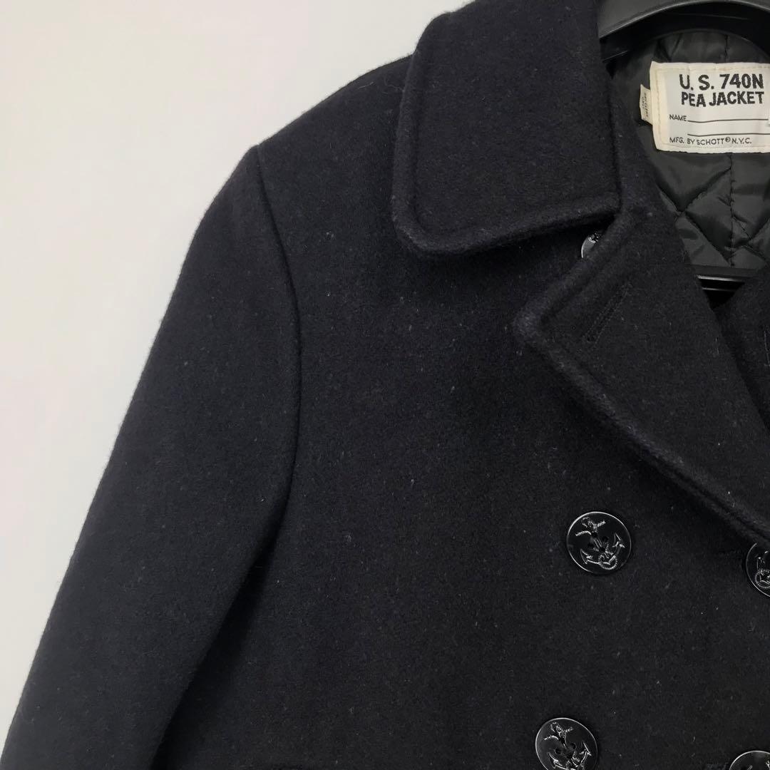 Schott ピーコート 42 ネイビー　アメリカ製
