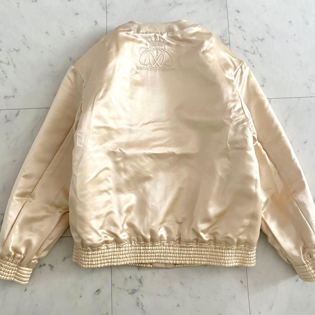 美品 ドゥロワー シルクポリエステルキルトジャケット リアルダウン ロゴma1