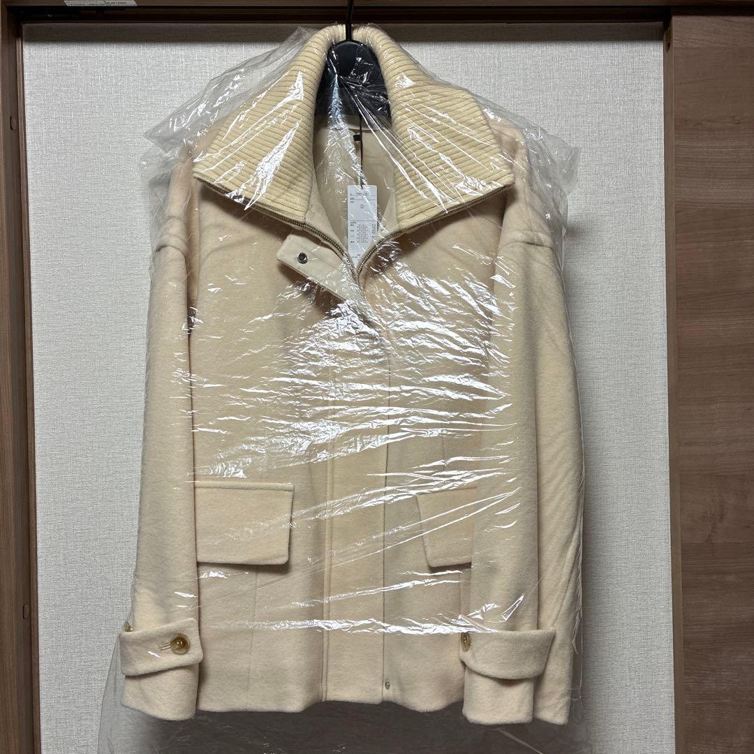 COCO DEAL リブカラーウール混コート ベージュ サイズ2 新品タグ付き