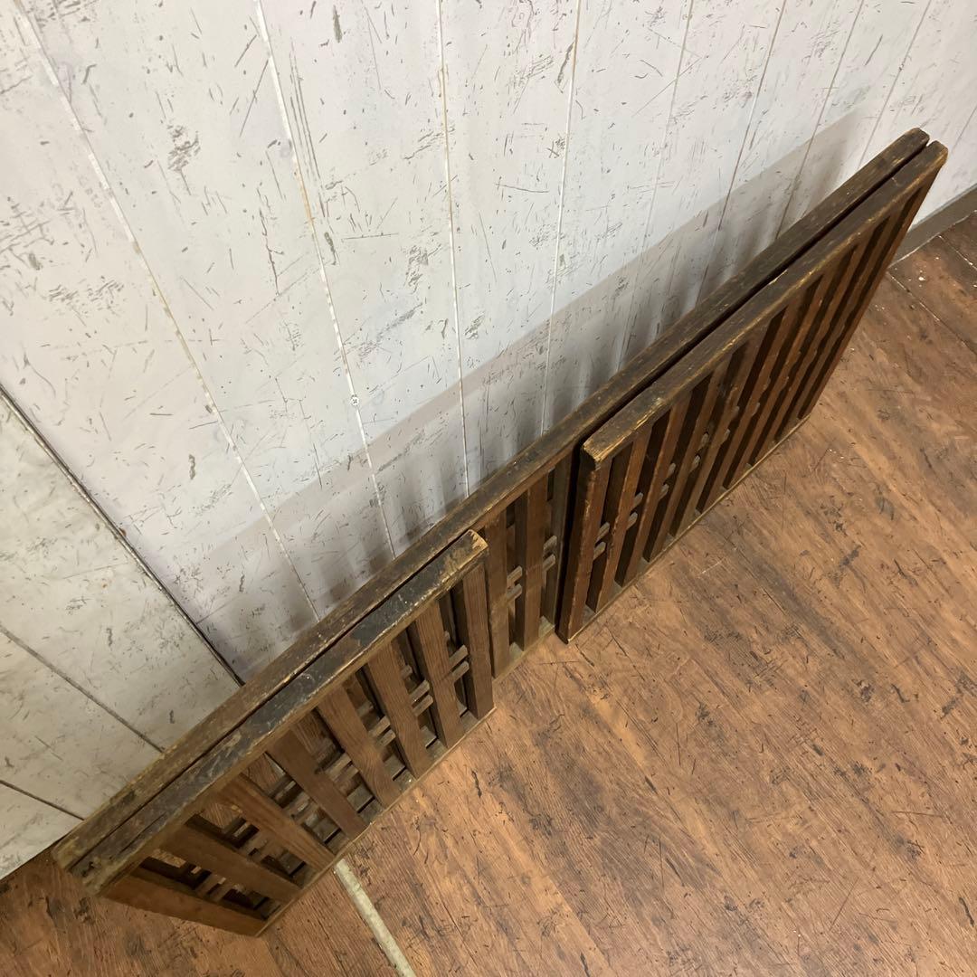 B-2 昭和レトロ 木製 帳場囲い 帳場格子 折りたたみ式 フェンス 間仕切り