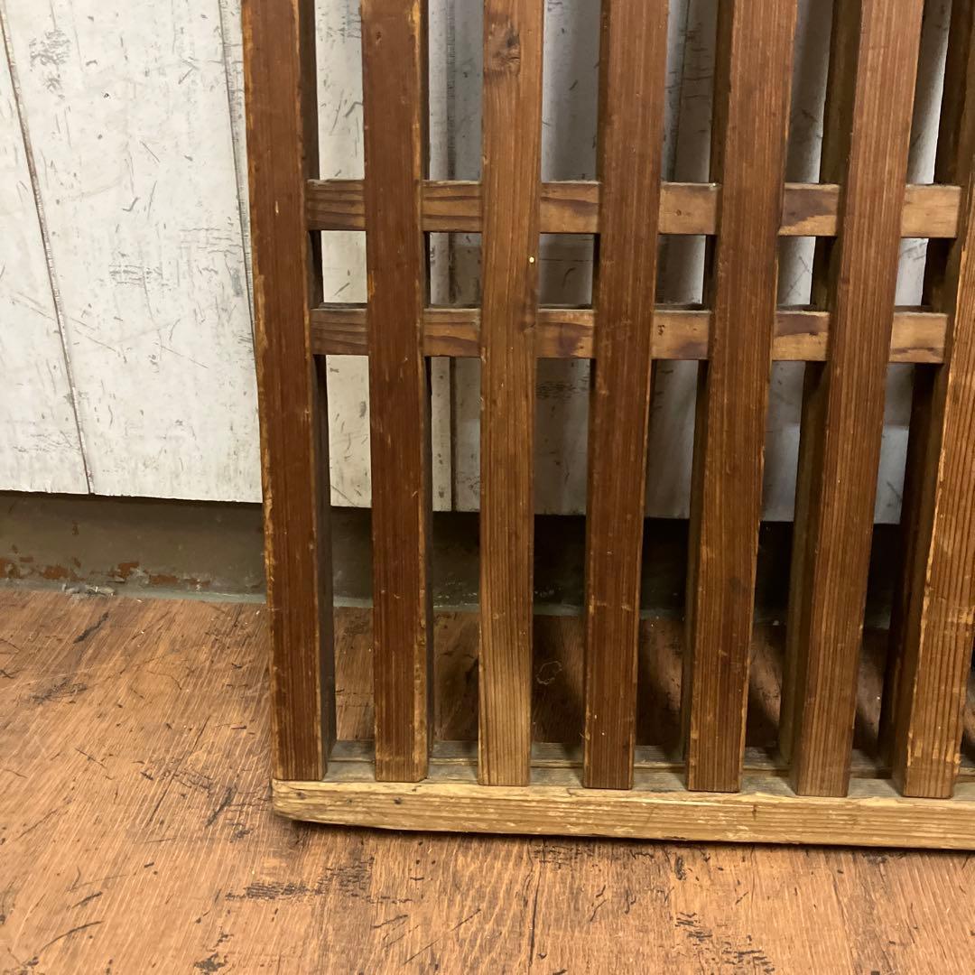 B-2 昭和レトロ 木製 帳場囲い 帳場格子 折りたたみ式 フェンス 間仕切り