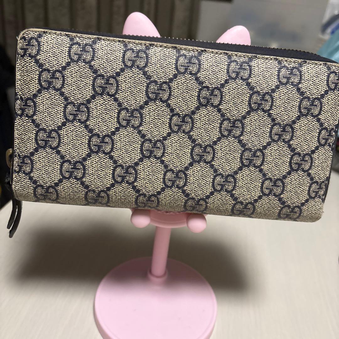 み*ー様 Gucci GGパターン 長財布 ベージュ/ネイビー