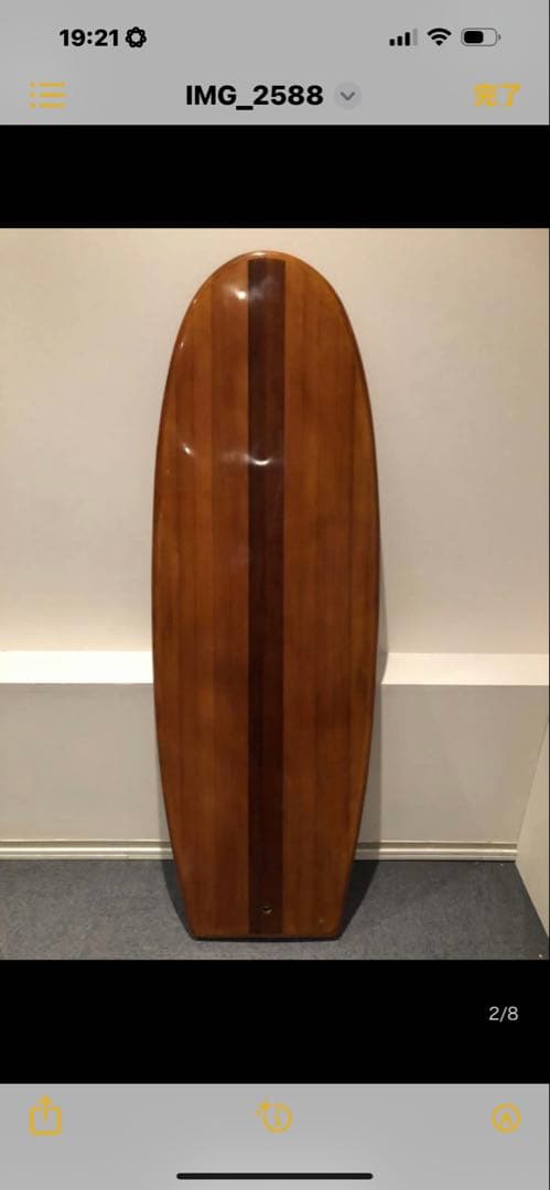 木製オーバル型サーフボード中空骨組み