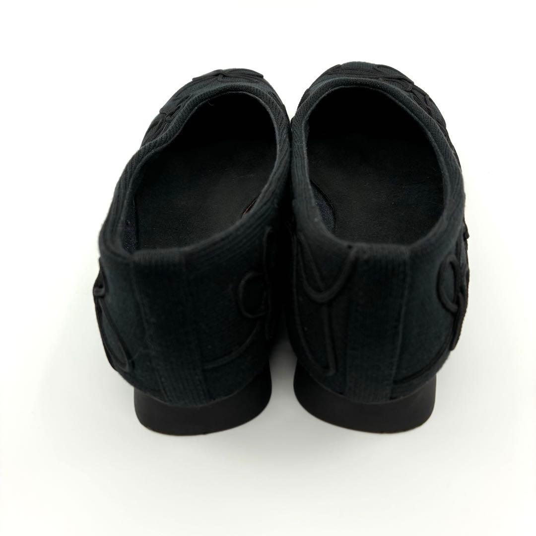 美品✨ カンペール パンプス フラットシューズ ツインズ 刺繍 黒 24.5cm