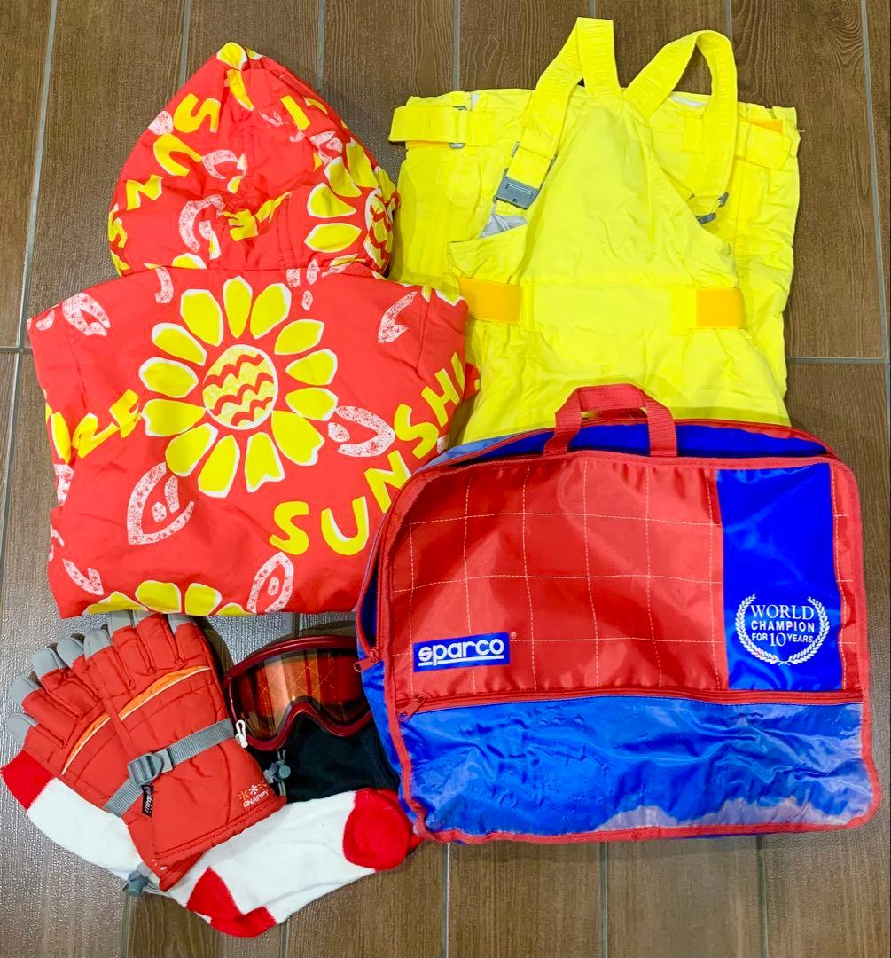 スノーボード ウェア 上下 スキー 女性 M ゴーグル ソックス 手袋 セット