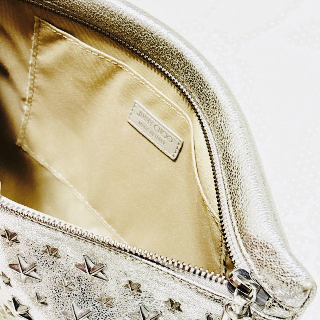 新品級 ジミーチュウ ラムレザー ZENA スタースタッズ シルバー ゼナ