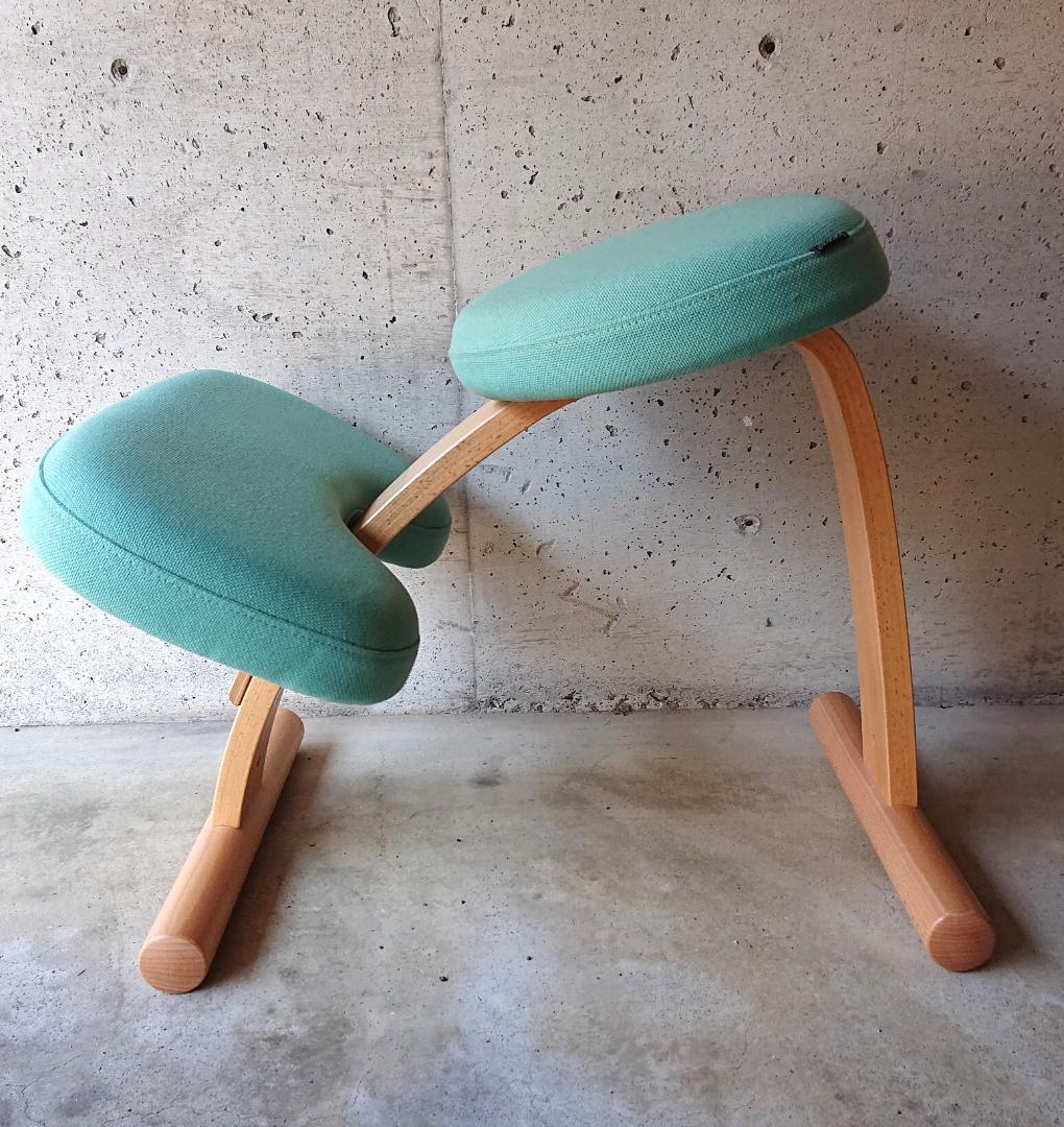 【美品】サカモトハウス バランスチェアイージー　ライトグリーン　カバー付き