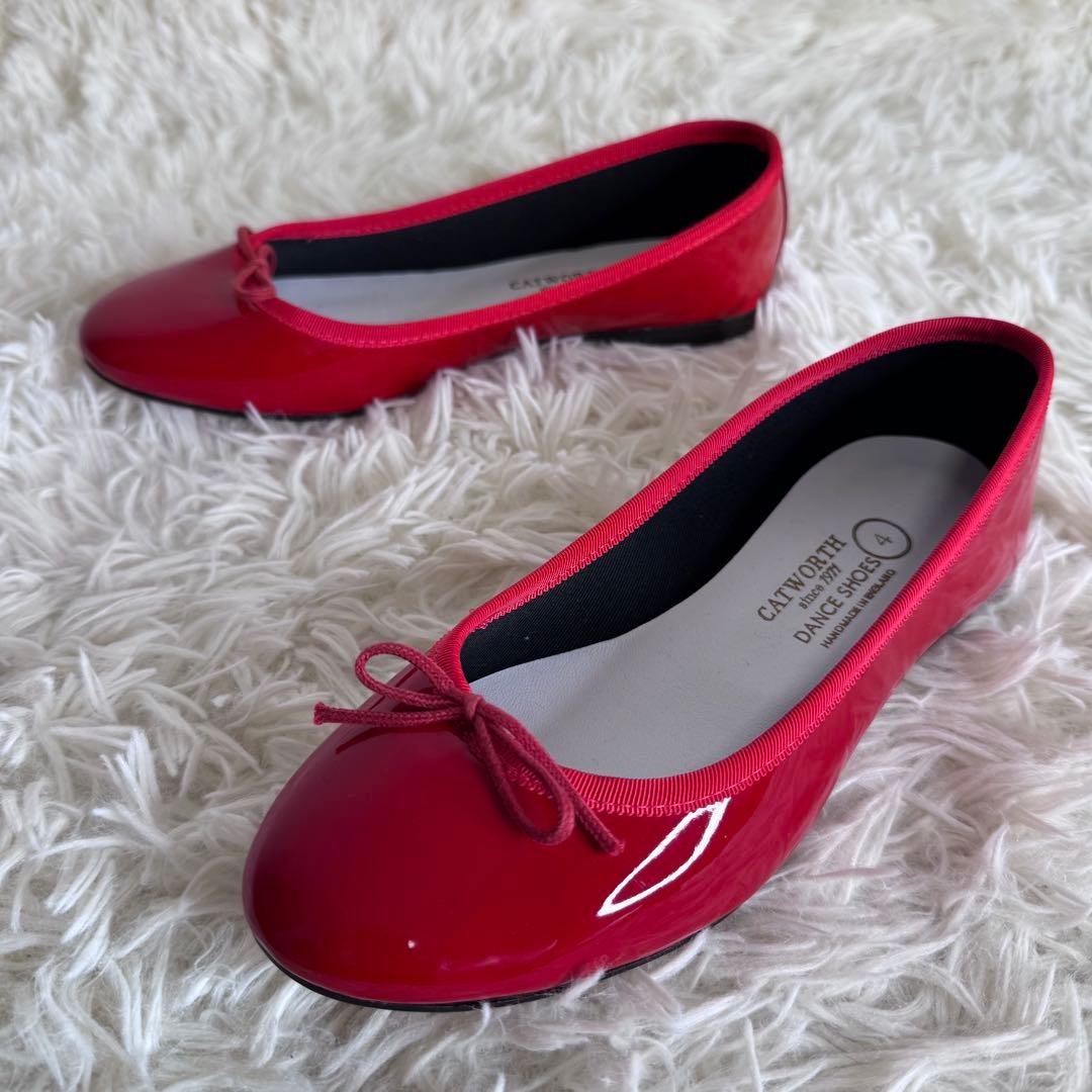 【新品】CATWORTH カットワース バレエシューズ 赤 英国製