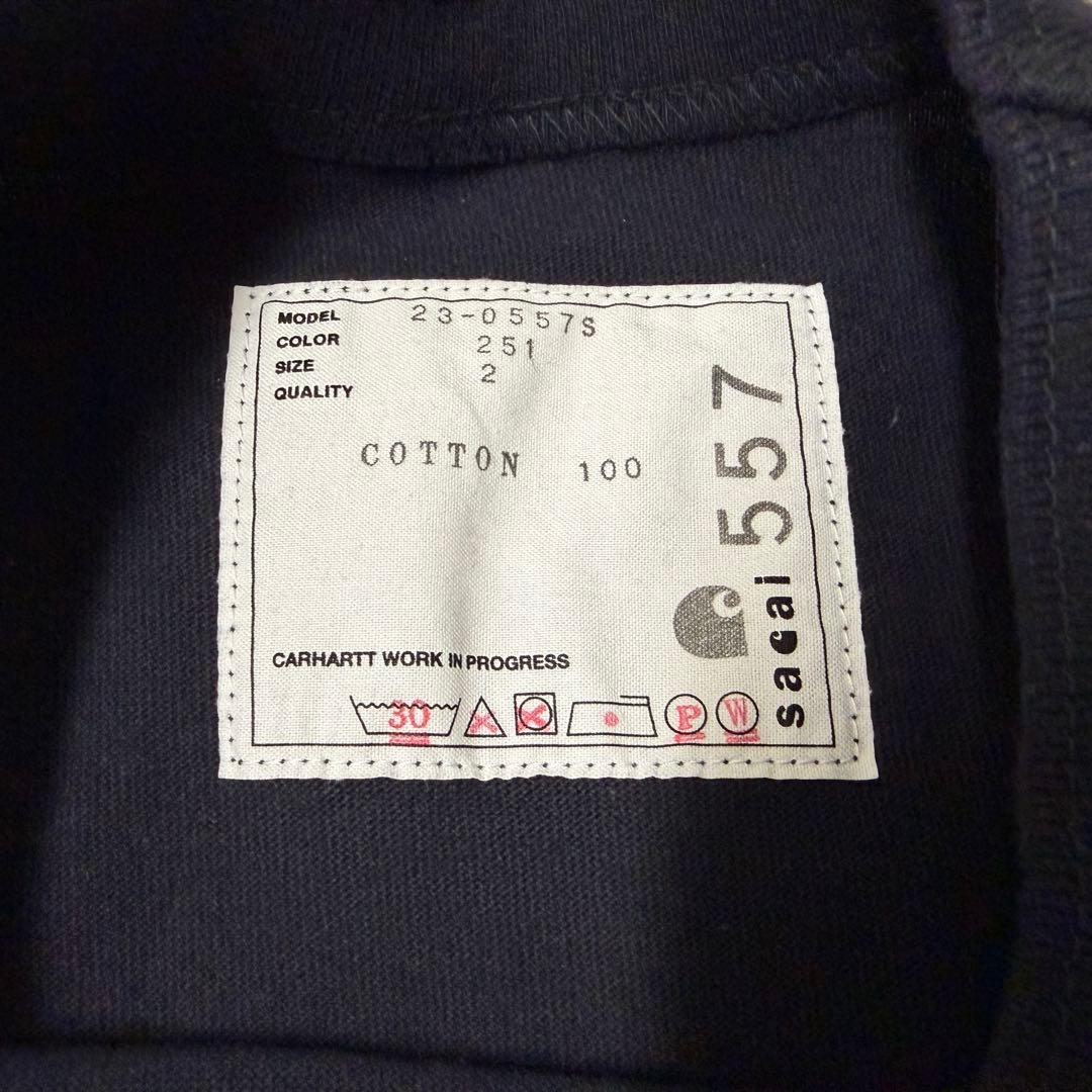 sacai Carhartt コラボ Tシャツ 黒