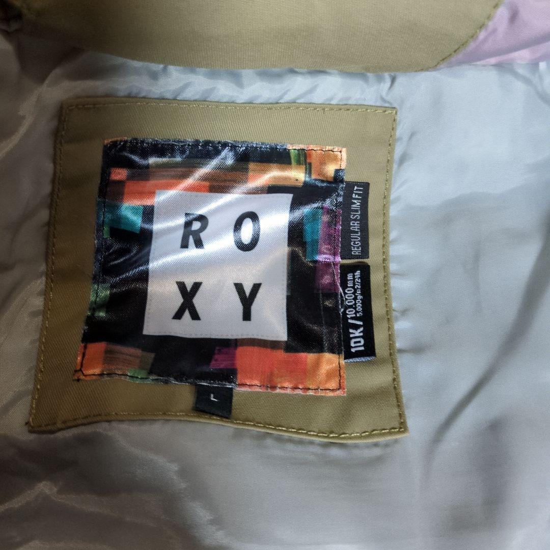 【美品】ROXY　スノボウェア　上下セット　L　小花柄　ベージュ
