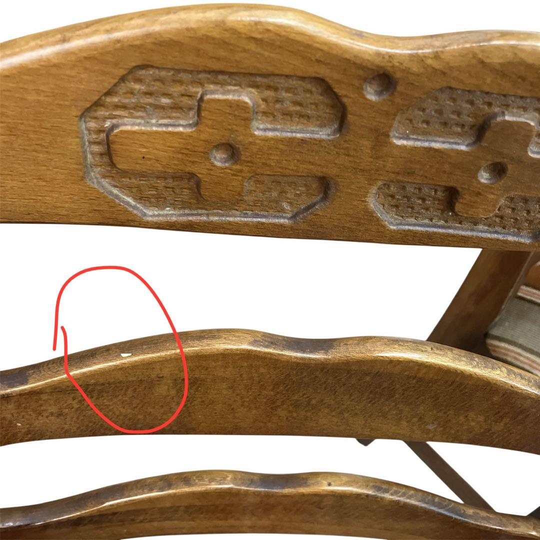 アンティーク　カリモク ベロアストライプ 木製椅子 アームレスチェア　2脚セット