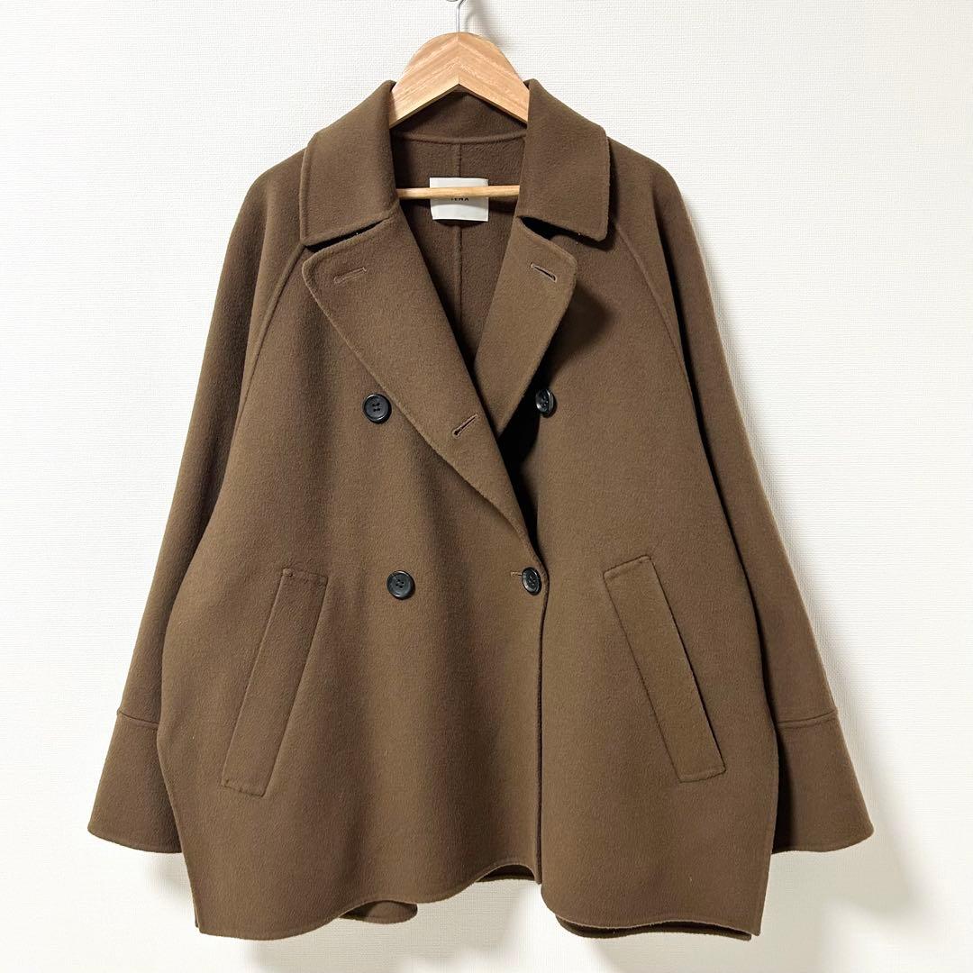 美品✨IENA スーパー160ダブルフェイス ショートコート　ブラウン　38