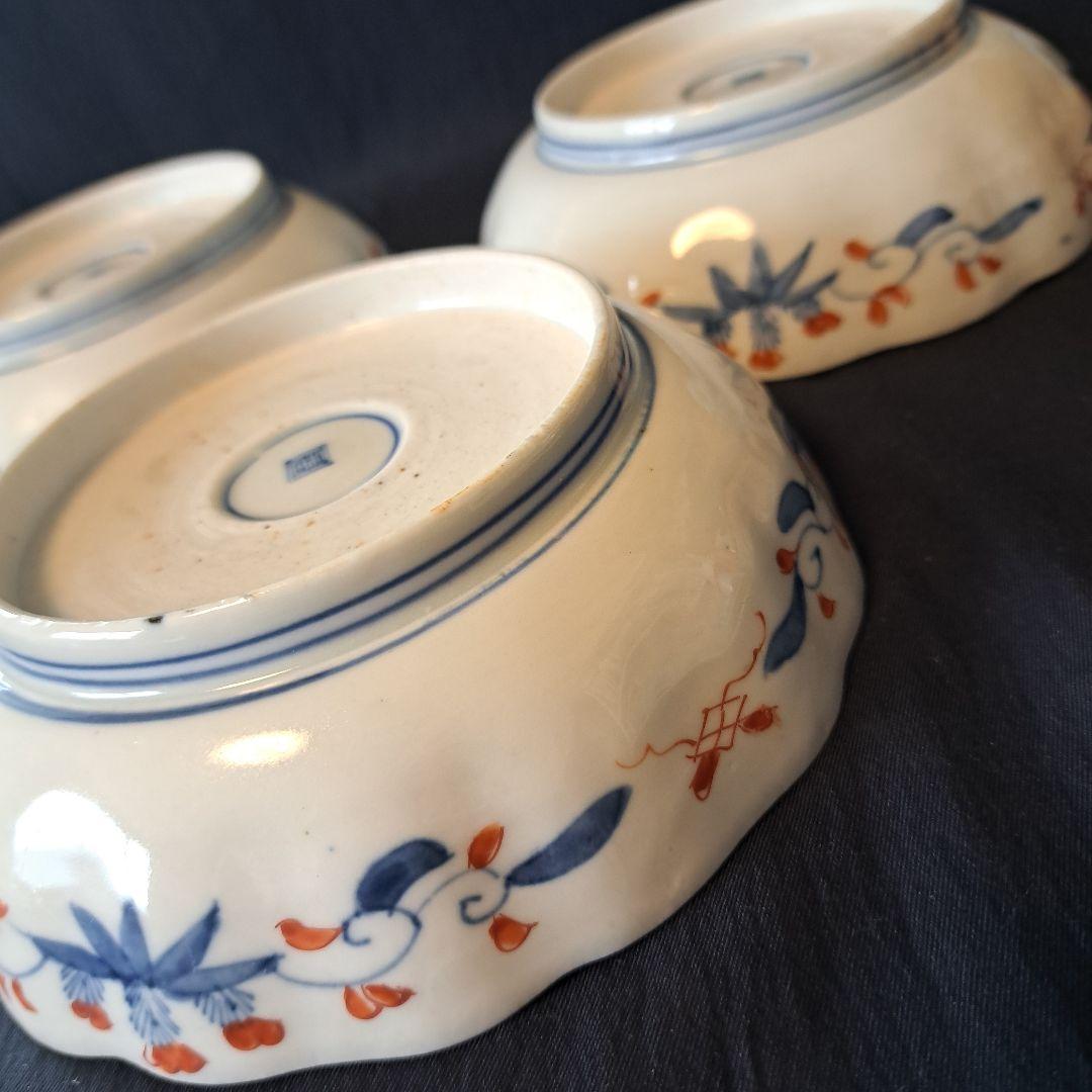 「金彩うさぎに 青海波(せいがいは)」古伊万里皿(直径15cm )3客セット 骨