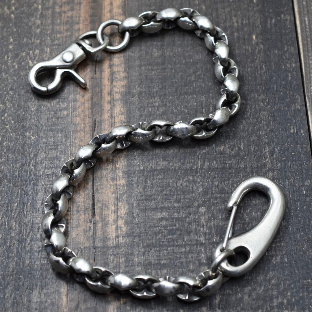 日本製　シルバー925 厚塗コーティング　シルクリング ウォレットチェーン