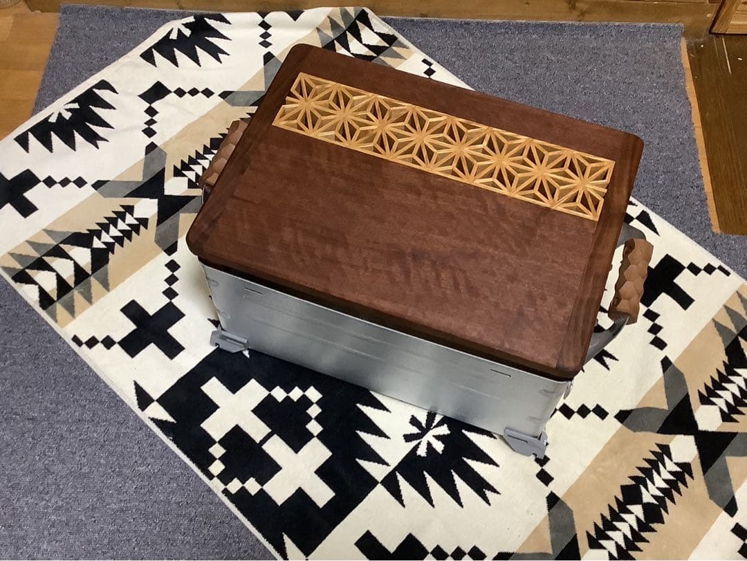 スノーピークシェルコン25サイズスライド天板組子細工ヘキサゴ124ウォールナット