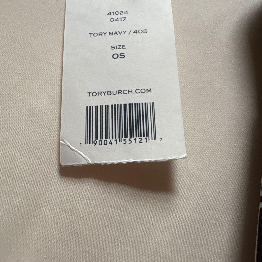 Tory Burch 折りたたみ傘 ネイビー/ホワイト