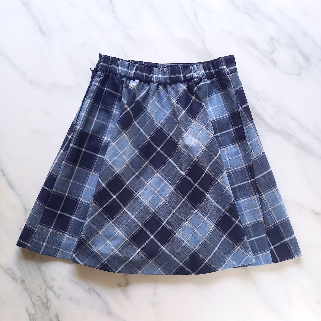 ポンポネット♥️150 卒服　卒業　お受験　フォーマル　青　チェック　冠婚葬祭
