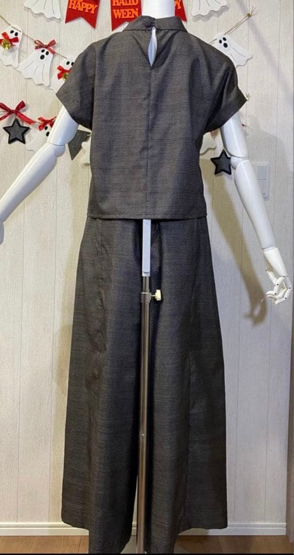 着物リメイク　100亀甲大島からチェスターコートの3点セット