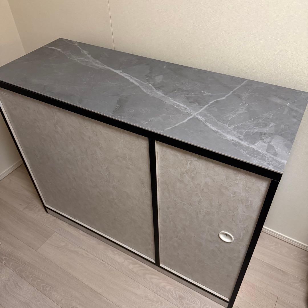 楽天購入　キッチンカウンター 幅120cm 完成品 家電収納 モダン　大川家具