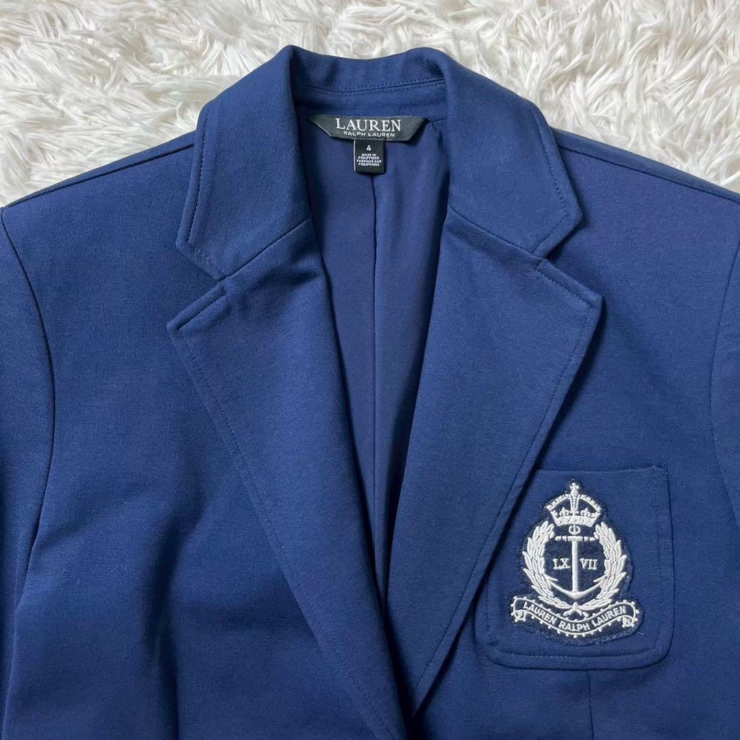 極美品　希少　ローレンラルフローレン　紺ブレ　ワッペン　エンブレム　銀ボタン　4