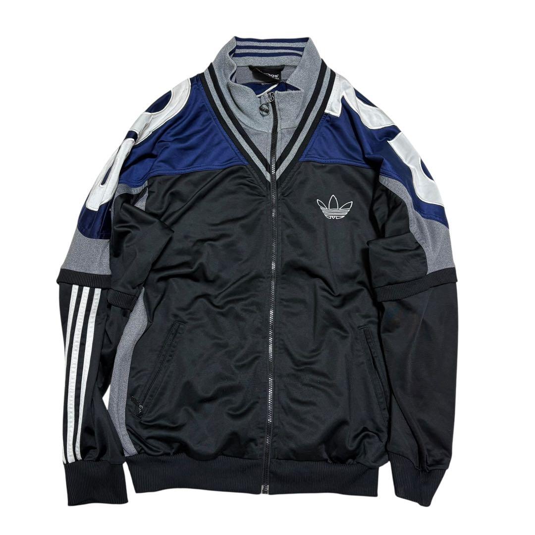 希少デザイン　90s old adidas トラックジャケット刺繍　ヴィンテージ