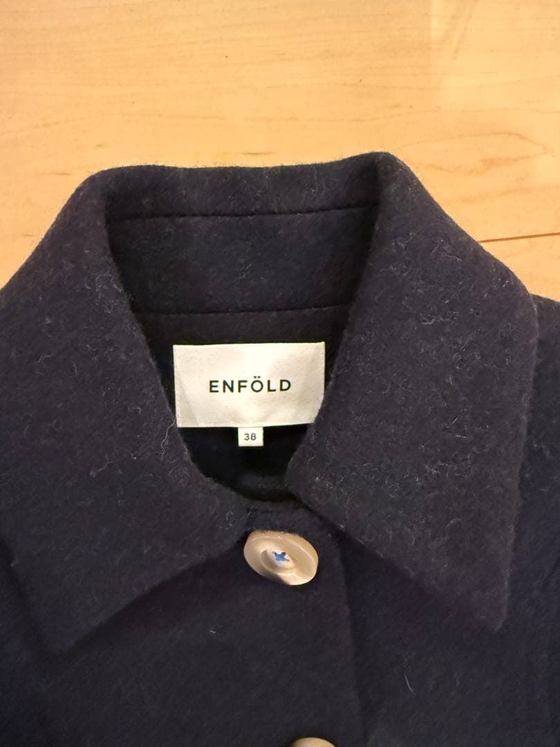 ENFOLD メルトンコート　ダークネイビー　38
