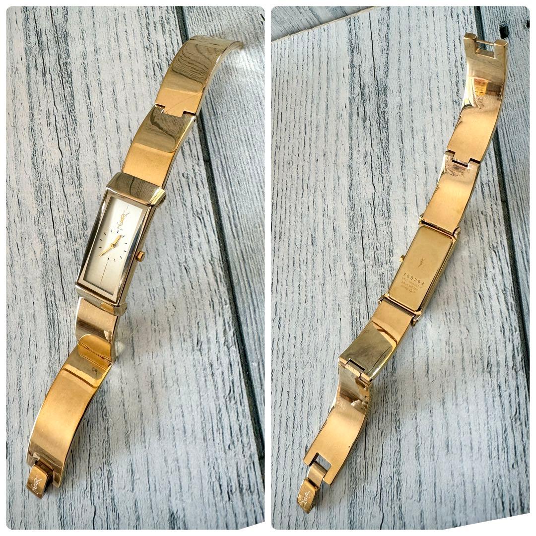 【.希少】Yves Saint Laurent 腕時計 バングル ゴールド SS