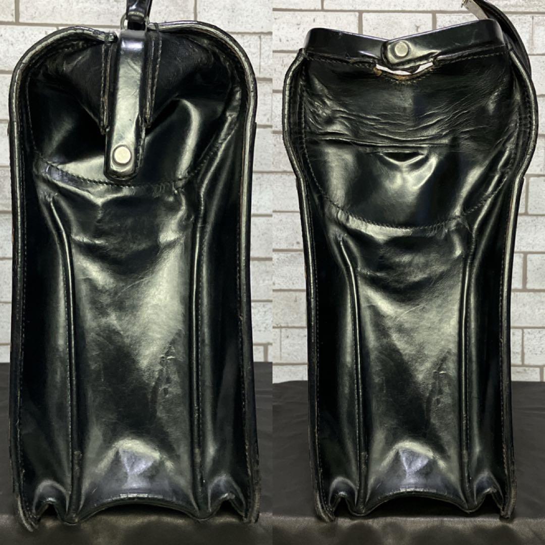 【希少】【万双】ダレスバッグ　ブライドル　ブラック　黒　三つマチ