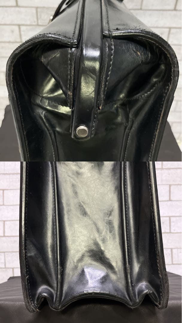 【希少】【万双】ダレスバッグ　ブライドル　ブラック　黒　三つマチ