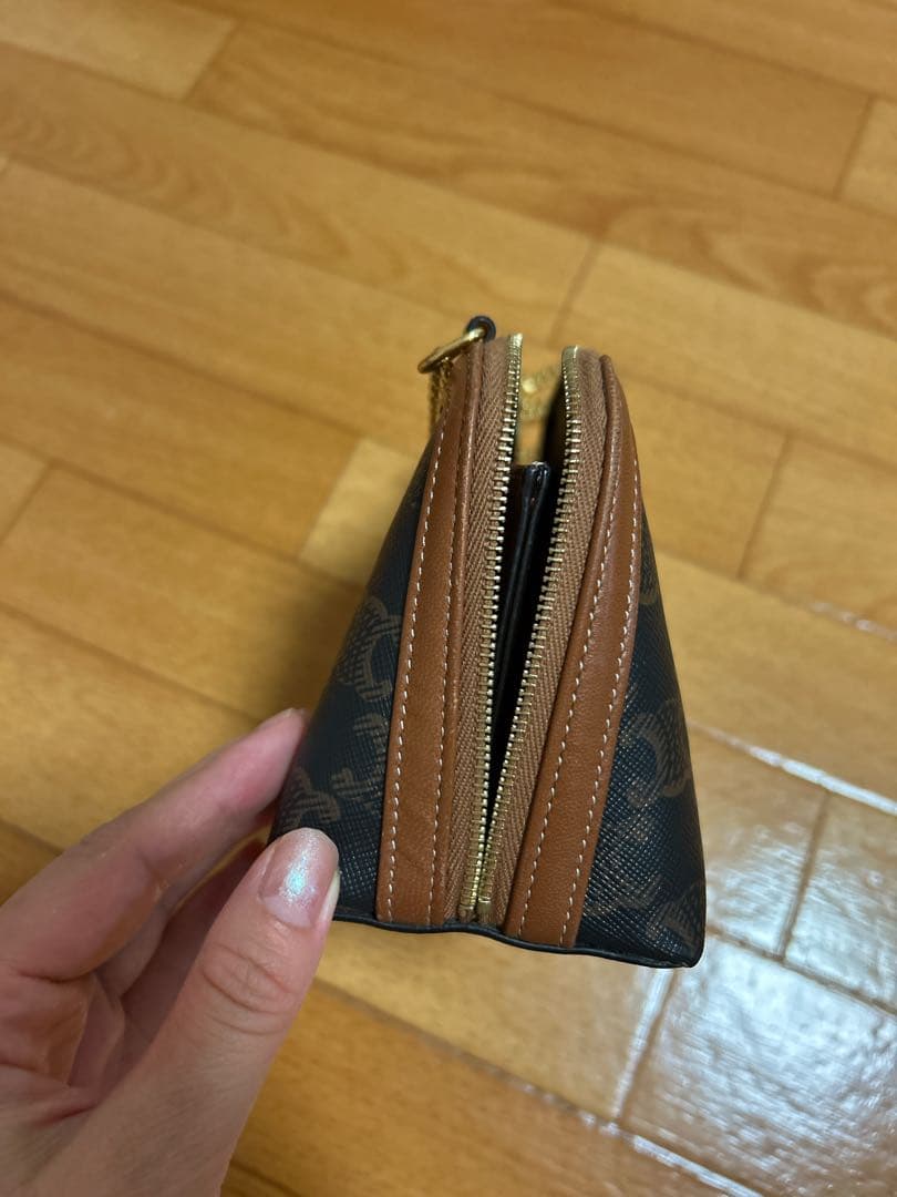 値下げ✳︎CELINE チェーン付きクラッチ / トリオンフキャンバス&ラムスキン