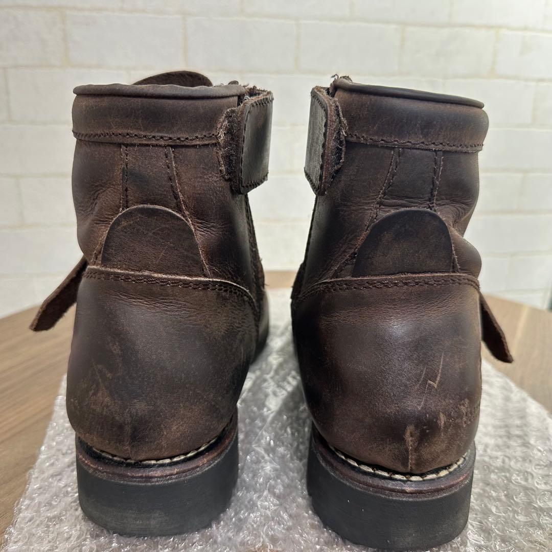 ALPHA 本革 ベルテッドバイカーズ ショート ブーツ ライダーシューズ