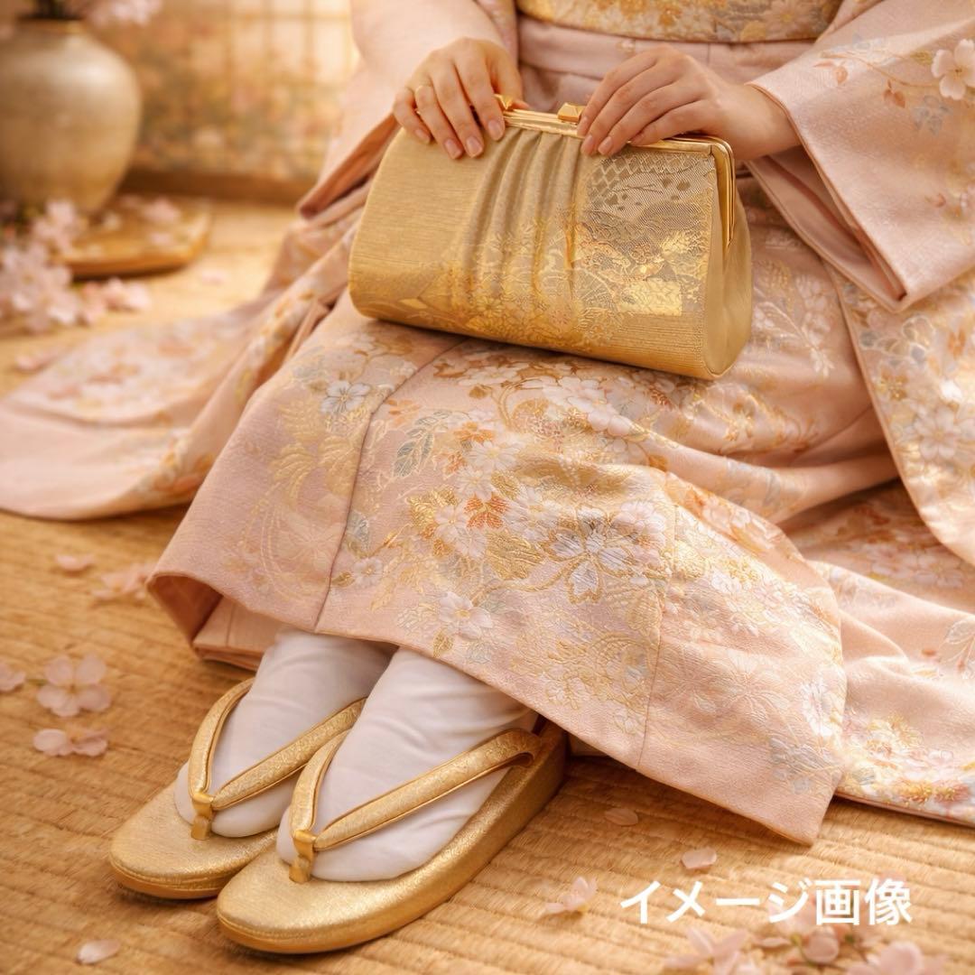 極美品✨和装　草履バッグセット　金糸豪華織物礼装用 Mサイズ フォーマル