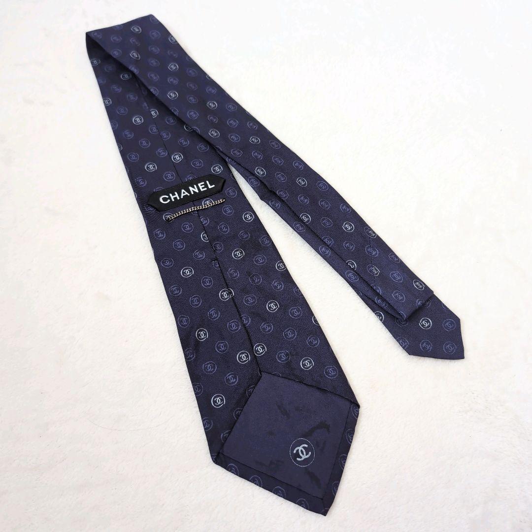 CHANEL シャネル ネクタイ ココマーク シルク ネイビー