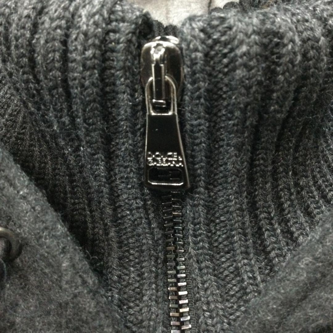 美品★DOLCE&GABBANA フーデッド ウール ベスト 濃灰 36