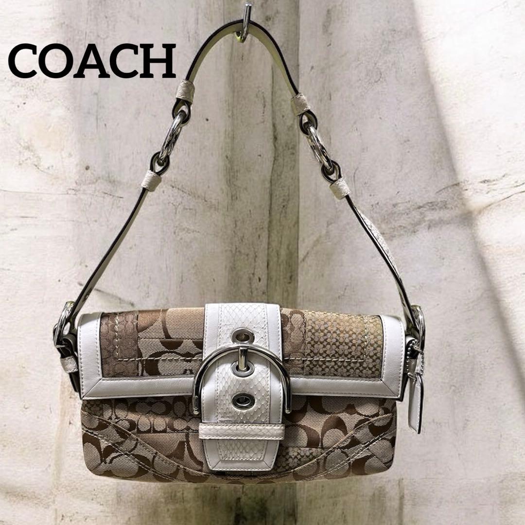 な*み様 【希少】COACH ソーホー パッチワーク シグネチャー パイソン シ