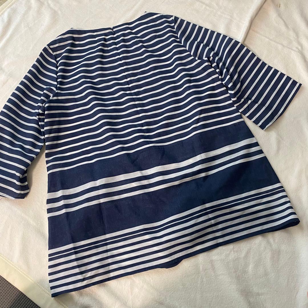 新品タグ付 レリアン ボーダー チュニック ブラウス 13+号 36,300円